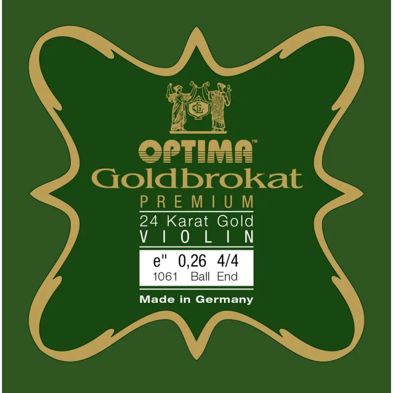 [ACCVLGP24K1ªB26] Optima Goldbrokat 24K GOLD Premium Violin E1 0.26 Ball End 4/4 0.26